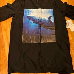 Old Navy Kids Black Rashguard with Blue Shark Print